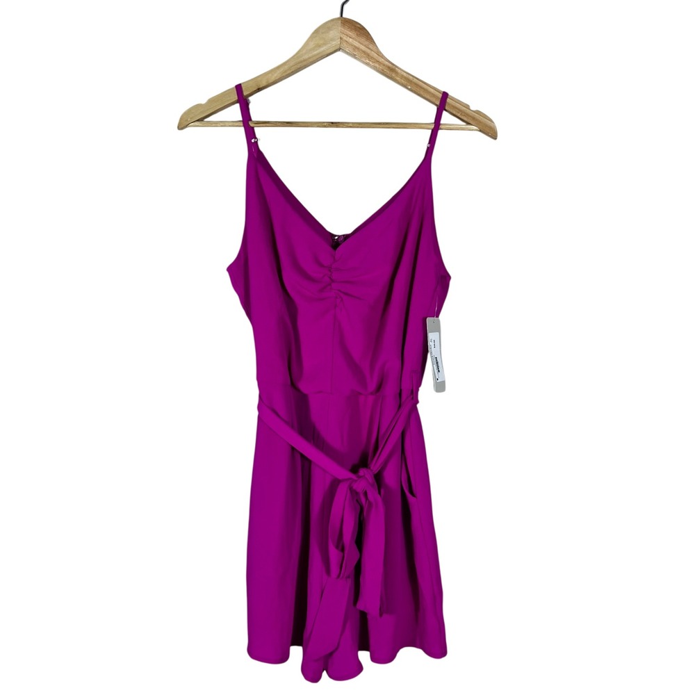 Magenta Sleeveless Tie-Waist Romper new with tags